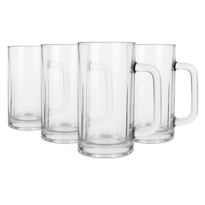 Argon Tableware Light/Golden 540Ml Glass Pint Beer Mugs - Pack Of 4 - Image 5