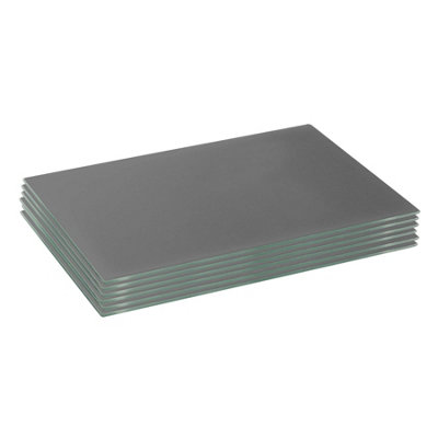 Harbour Housewares Grey 40Cm X 30Cm Glass Placemats - Pack Of Six - Image 7