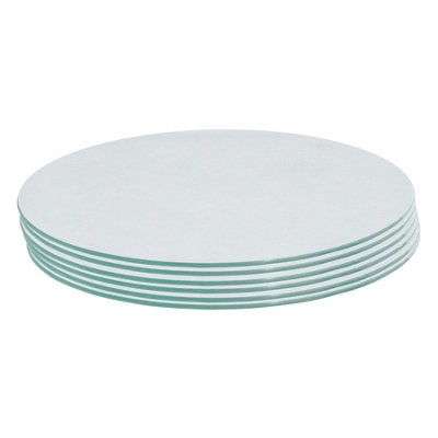 Harbour Housewares 6X Round Glass Placemats30CmWhiteDining Table Place Mats Tabletop Protector For Kitchen Worktops from B&Q