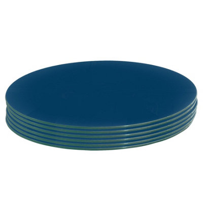 Harbour Housewares 6X Round Glass Placemats30CmHague BlueDining Table Place Mats Tabletop Protector For Kitchen Worktops from B&Q