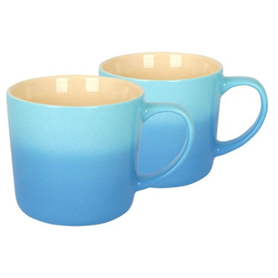 Argon Tableware 330Ml Ombre Coffee MugsBlueSet Of 2Glazed New Bone China Tea Mug Vegan Friendly Stoneware Ceramic Cup from B&Q