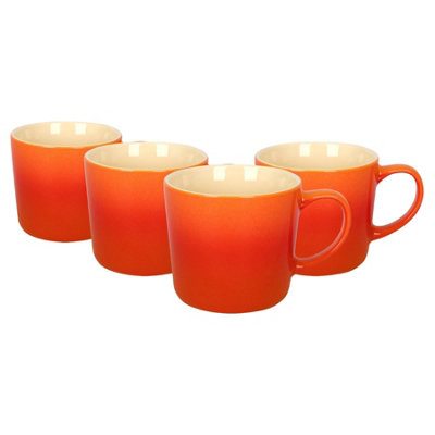 Argon Tableware Unisex Orange 330Ml Ombre Coffee Mugs - Set Of 4 - Glazed New Bone China Tea Mug In - Image 4