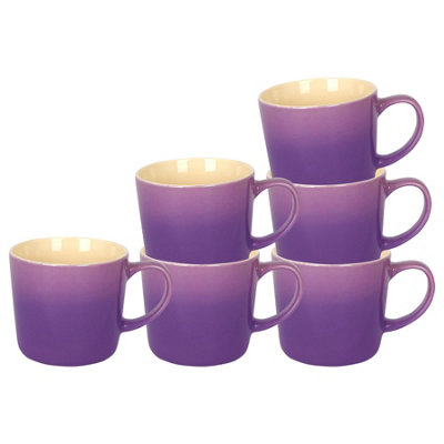 Argon Tableware Unisex Purple 330Ml Ombre Coffee Mugs - Set Of 6 - Glazed New Bone China Tea Mug In - Image 5