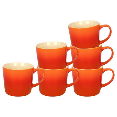 Argon Tableware Orange 330Ml New Bone China Ombre Mugs - Pack Of Six - Image 5
