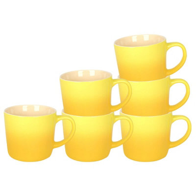Argon Tableware 330ml Yellow Ombre Mugs - Pack of 6 - New Bone China - Image 5