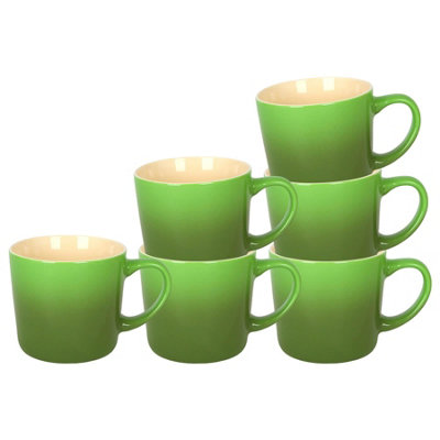 Argon Tableware Green Ombre Mugs - New Bone China - 330ml - Pack of 6 - Image 5