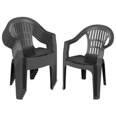 Harbour Housewares Anthracite Milas Garden Dining Chairs - Pack Of 6 - Image 5