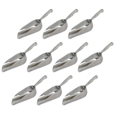 10X Rink Drink 3.5Oz Aluminium Ice Scoops - Metal Kitchen Bar Food Scooper