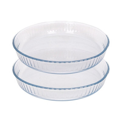 Argon Tableware - Optical Round Glass Oven Baking Dishes - Set of 2 - Image 3