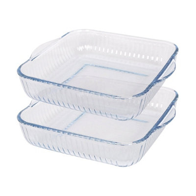 Argon Tableware Square Glass Oven Dish - 24cm x 21cm - Pack of 2 - Clear - Image 3