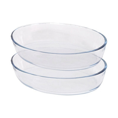 Argon Tableware Oval Glass Oven Dishes - X 18Cm - Pack Of 2 26Cm