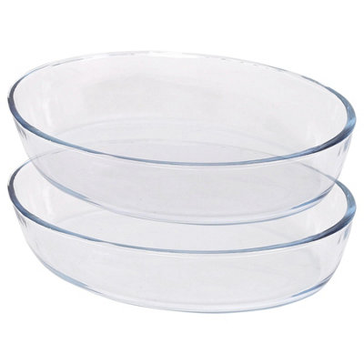B&Q -  Oval Glass Oven Dishes35Cm X 24CmPack Of 2