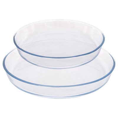 Argon Tableware 2Pc Round Glass Oven Dish Set2 Sizes from B&Q