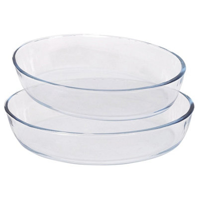 Argon Tableware 2Pc Oval Glass Oven Dish Set2 Sizes from B&Q