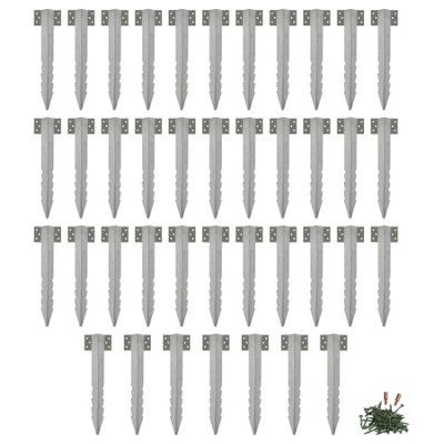 Harbour Housewares Galvanised Steel Railway Sleeper Brackets With Fixings40Cm40X Heavy Duty Metal Garden Ground Stakes from B&Q