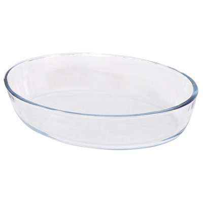 B&Q -  Oval Glass Oven Dish35Cm X 24Cm