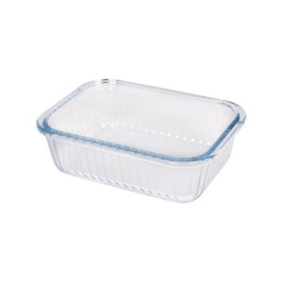 B&Q -  Rectangular Glass Cake Dish17 X 12.5CmOptical Brownie Dessert Cheesecake Sponge Oven Baking Tray Pan