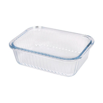 B&Q -  Rectangular Glass Cake Dish20 X 15CmOptical Brownie Dessert Cheesecake Sponge Oven Baking Tray Pan
