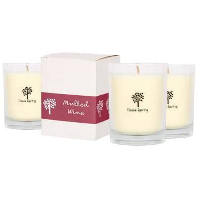 Nicola Spring 3X Mulled Wine Scented Candles160G 28H Natural Single Wick Soy Wax Aromatherapy Candle Home Fragrance from B&Q