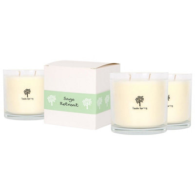 Nicola Spring Soy Wax Scented Candles - Sage Retreat - Pack Of 3 400G