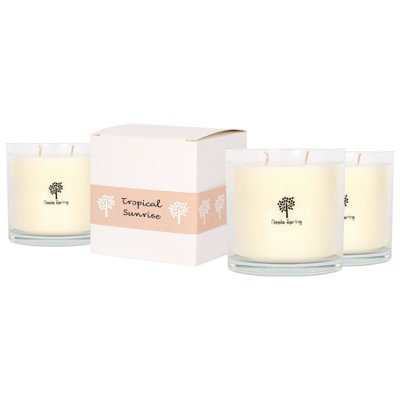 Nicola Spring Soy Wax Scented Candles - Tropical Sunrise - Pack Of 3 400G