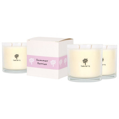 Nicola Spring 3X Summer Berries Scented Candles400G 28H Natural Single Wick Soy Wax Aromatherapy Candle Home Fragrance from B&Q