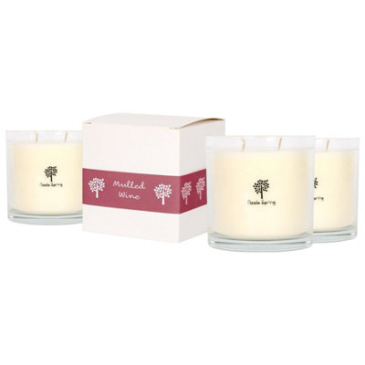 Nicola Spring 3X Mulled Wine Scented Candles400G 28H Natural Single Wick Soy Wax Aromatherapy Candle Home Fragrance from B&Q