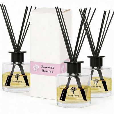 Nicola Spring 3X Summer Berries Scented Reed Diffusers200MlAromatherapy 8 Sticks Air Freshener Home Fragrance from B&Q