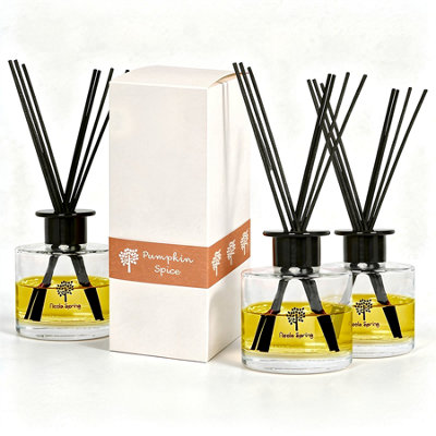 Nicola Spring 3X Pumpkin Spice Scented Reed Diffusers200MlAromatherapy 8 Sticks Air Freshener Home Fragrance from B&Q