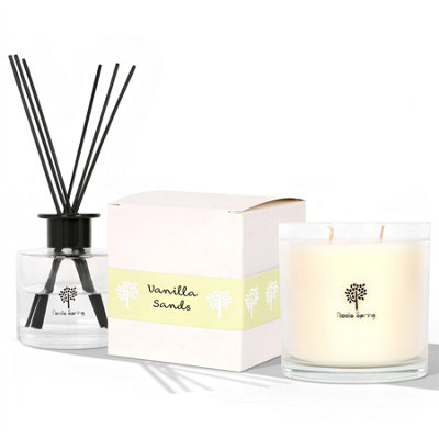 Nicola Spring Soy Wax Scented Candle & Diffuser Set - Vanilla Sands 400G