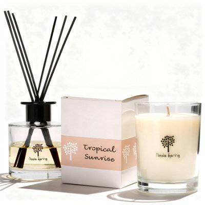 Nicola Spring Soy Wax Scented Candle & Diffuser Set - 400G - Tropical Sunrise