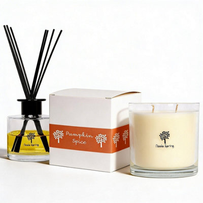 Nicola Spring Soy Wax Scented Candle & Diffuser Set - Pumpkin Spice 400G