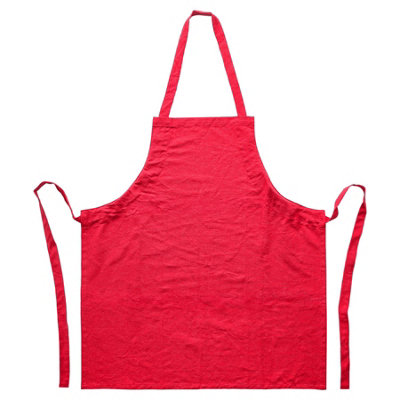 Nicola Spring Red Cotton Kitchen Bib Apron - One Size