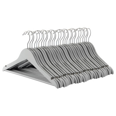 Harbour Housewares 30X Strong Grey Children's Coat Hangers With 360 Degree Rotatory HookClothes Hangers With Notches & Bar from B&Q