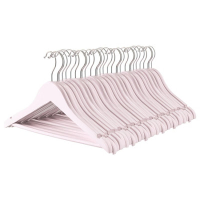 B&Q -  30X Strong Light Pink Children's Coat Hangers With 360 Degree Rotatory Hook Clothes Hangers With Notches & Bar