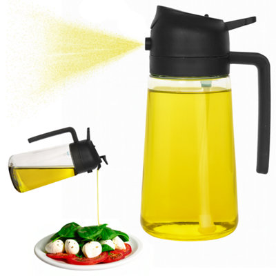 Argon Tableware 2-In-1 Glass Olive Oil Spray Bottle470MlKitchen Cooking Pump Oil Vinegar Dispenser Sprayer Pourer Spritzer from B&Q