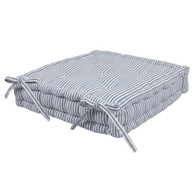 B&Q -  Deluxe Square Seat Pad40 X 40CmGrey Stripe