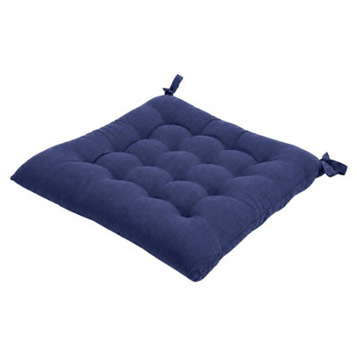 Harbour Housewares Square Seat Pad - 40 X 40Cm - Navy - Image 4