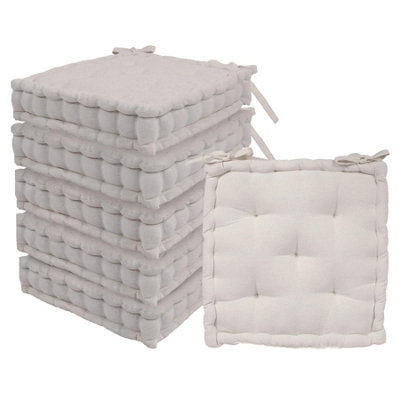 B&Q -  Deluxe Square Seat Pads40 X 40CmCreamPack Of 6