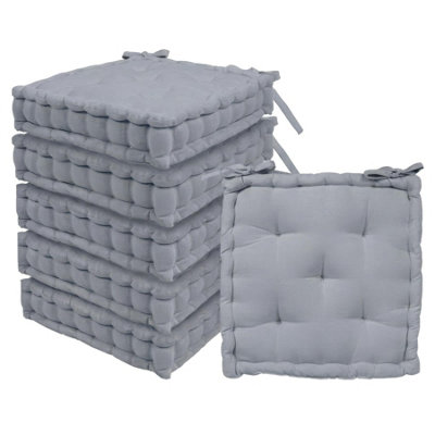 B&Q -  Deluxe Square Seat Pads40 X 40CmGreyPack Of 6