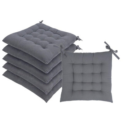 B&Q -  Square Seat Pads40 X 40CmGreyPack Of 6