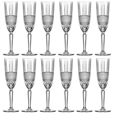 Rcr Crystal Brillante Glass Champagne Flutes190MlPack Of 12 from B&Q