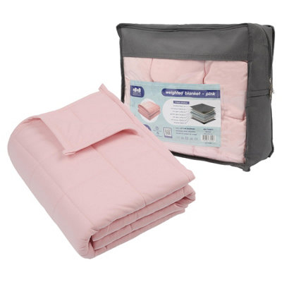 Harbour Housewares Pink Weighted Blanket With Storage Bag - 125 X - 4Kg 150Cm