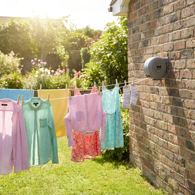 Harbour Housewares Retractable Dual Washing Line - 2 x 15m - Grey - Image 4