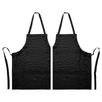 Nicola Spring Black Cotton Kitchen Bib Aprons - One - Pack Of Size 2