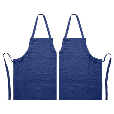 Nicola Spring Cotton Kitchen Bib Aprons - One - Navy - Pack Of Size 2