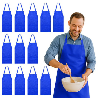 Nicola Spring Blue Cotton Kitchen Bib Apron - One - Royal - Pack Of Size 1