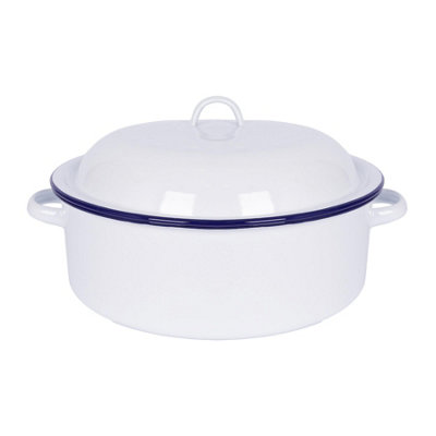 Argon Tableware White Round Enamel Roaster - Image 6