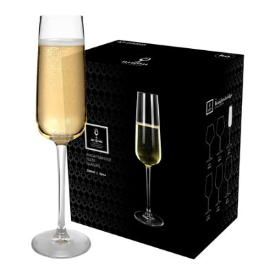 B&Q -  Knightsbridge Crystal Champagne Flutes230MlPack Of 24
