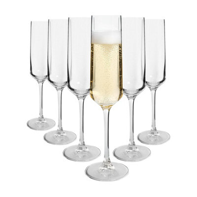 Argon Tableware Soho Crystal Champagne Flutes - 210ml - Lead-Free Crystal - Clear - Image 7